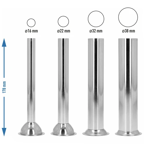 Conjunto de funis em aço inoxidável para máquinas de encher enchidos verticais Browin, compatíveis com 3, 5 e 7 L, 4 peças - 4