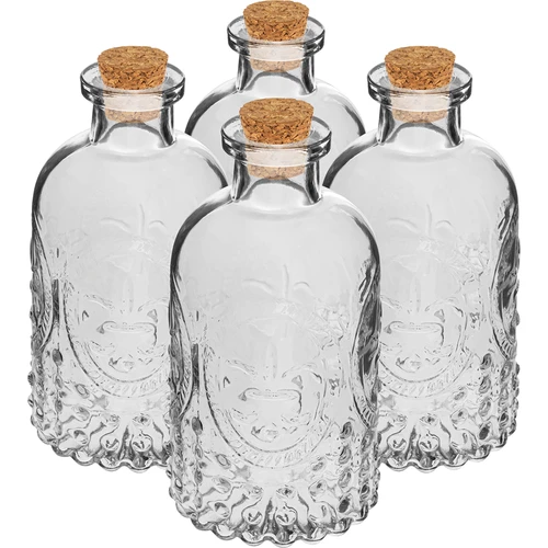 Conjunto de garrafinhas com rolhas, 240 ml - 4 unid.