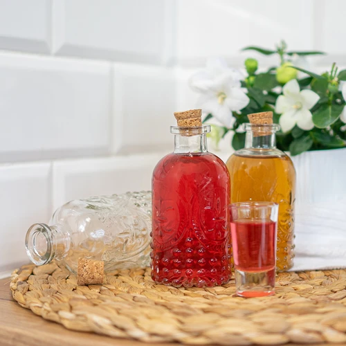 Conjunto de garrafinhas com rolhas, 240 ml - 4 unid. - 8