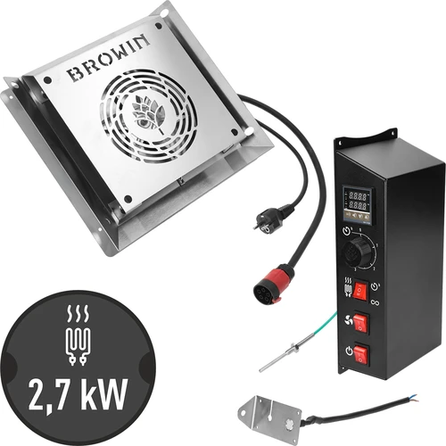 Conjunto de módulos com termostato digital — dragON 2,7 kW, para fumeiros de jardim