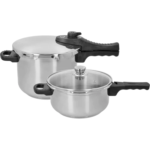Conjunto de panelas de pressão em aço inoxidável, 4 e 6 L
