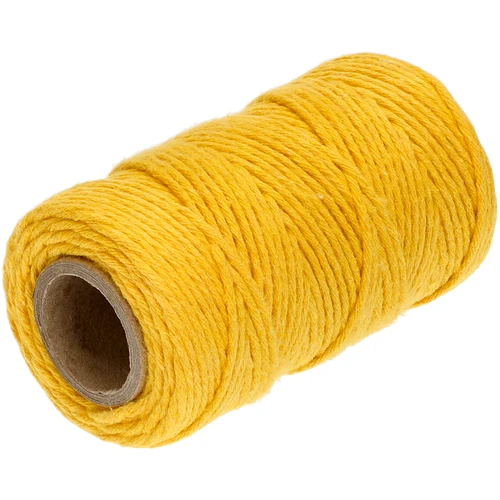 Cordel de algodão amarelo 2 mm/55 m/100 g - 2