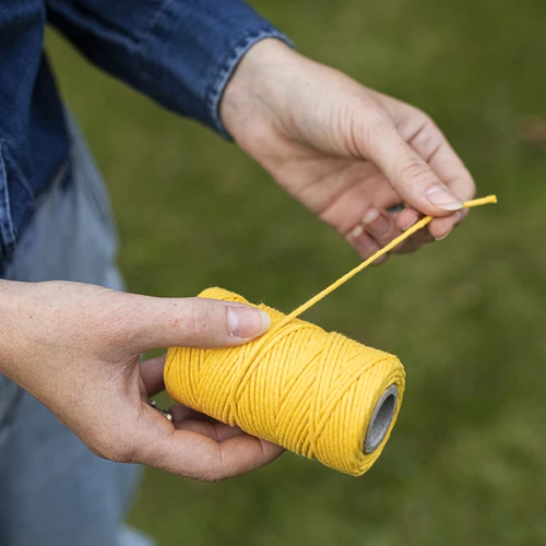 Cordel de algodão amarelo 2 mm/55 m/100 g - 6