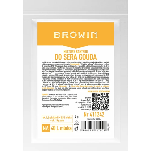 Culturas bacterianas para queijo Gouda