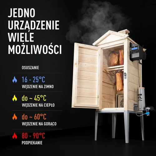 Defumador com Wi‑Fi, 200 L – dragON WOOD 100IQ com módulo elétrico de aquecimento e controlador - 5