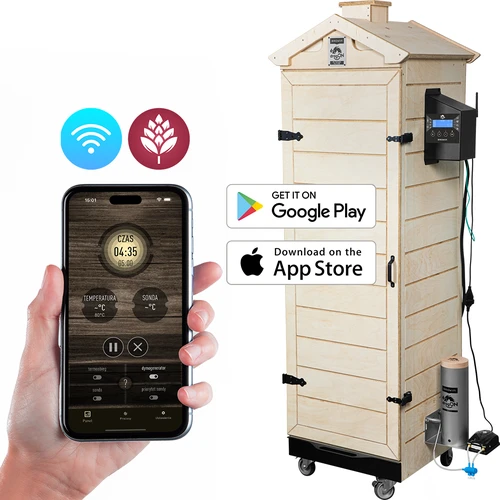 Fumeiro dragON PLYWOOD NATURE - sem armação, modular, com controlador Wi-Fi, 320 L