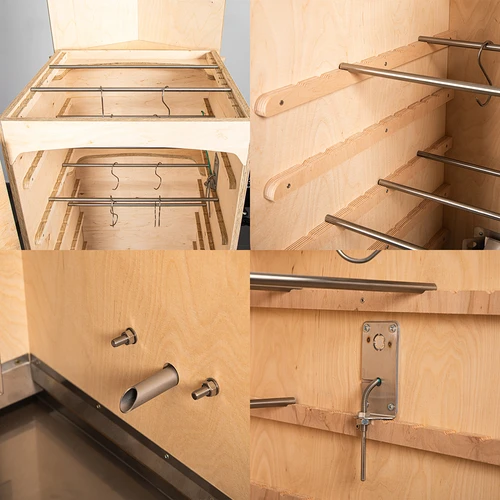 Fumeiro dragON PLYWOOD NATURE - sem armação, modular, com controlador Wi-Fi, 320 L - 5
