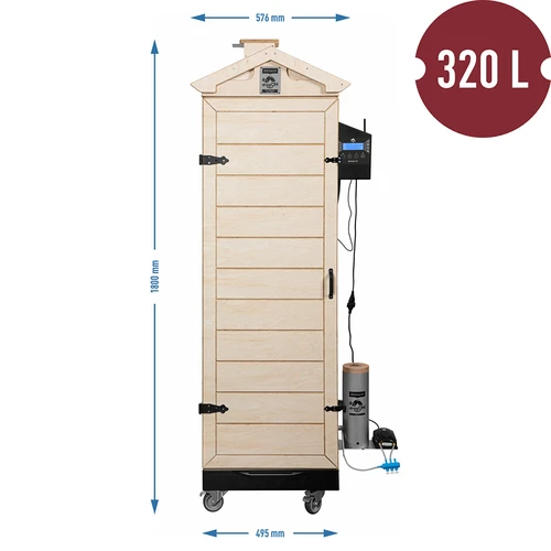 Fumeiro dragON PLYWOOD NATURE - sem armação, modular, com controlador Wi-Fi, 320 L - 8