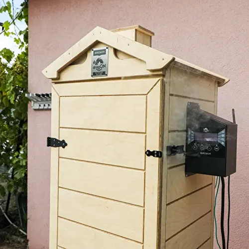 Fumeiro dragON PLYWOOD NATURE - sem armação, modular, com controlador Wi-Fi, 320 L - 9