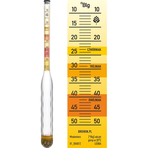 Densímetro inquebrável com proveta, faixa de medição 10-50°Blg - 3