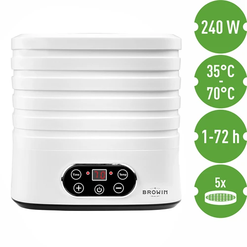 Desidratador para cogumelos, frutas, legumes e ervas com regulação de temperatura, 240 W, branco - 9