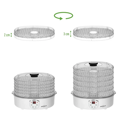 Desidratador para cogumelos, frutas, legumes e ervas com regulação de temperatura, 240 W, transparente - 10