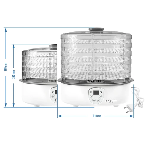 Desidratador para cogumelos, frutas, legumes e ervas com regulação de temperatura, 240 W, transparente - 11