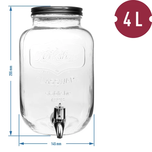 Dispensador para limonada com torneira – de vidro, 4 L - 5