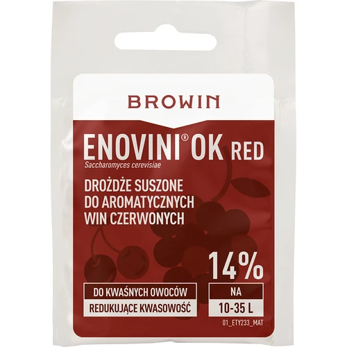 Enovini® OK RED - levedura enológica redutora de acidez 7 g