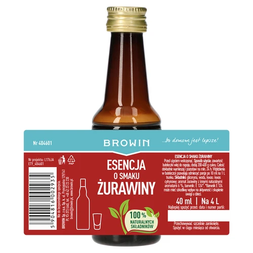 Essência com sabor a oxicoco para 4 L - 40 ml - 5