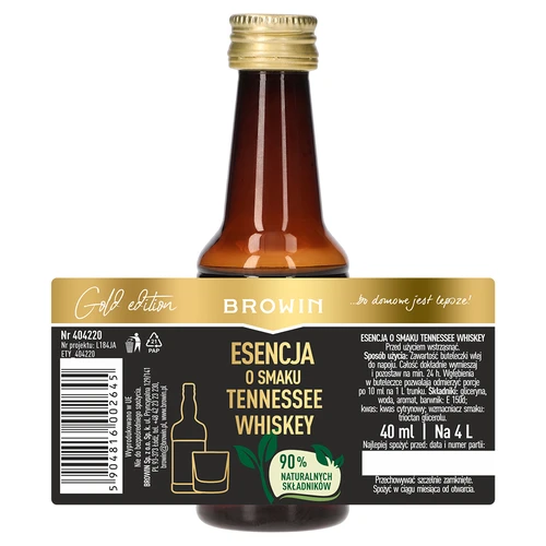Essência com sabor a Tennessee Whiskey para 4 L - 40 ml - 7