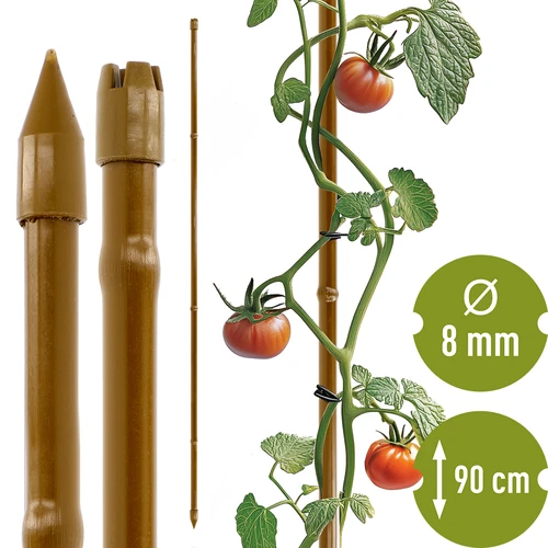 Estaca de aço revestida com aspeto de bambu, 90 cm x 8 mm