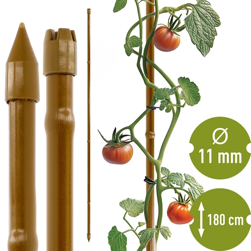 Estaca de aço revestida em forma de bambu, 180 cm x 11 mm