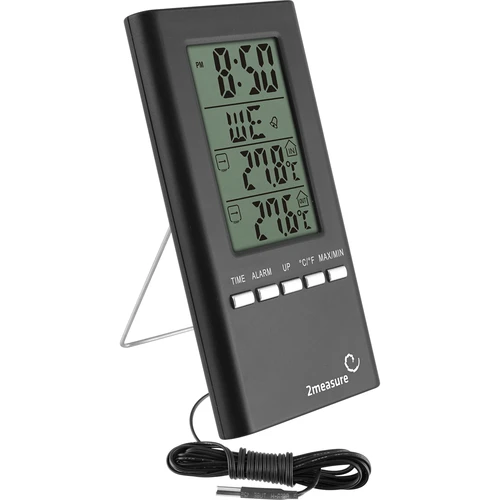 Estação meteorológica – eletrónica, com sonda, preta