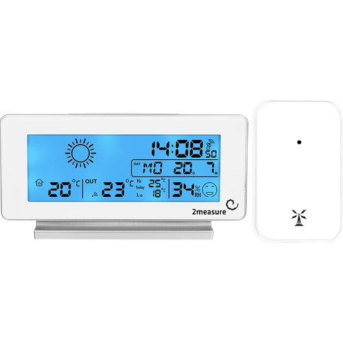 Estação meteorológica RCC, DCF – eletrónica, sem fios, sensor com retroiluminação, branca