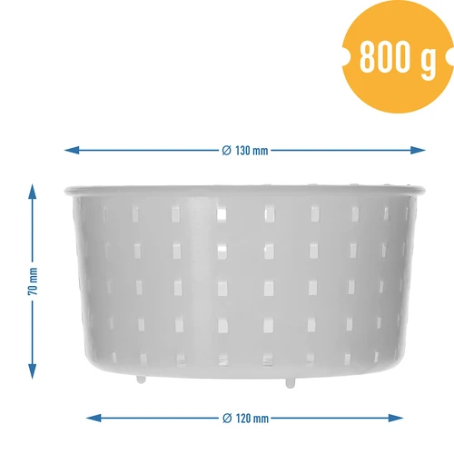 Forma de queijaria redonda Ø 13 x 7 cm para 800 g - 7