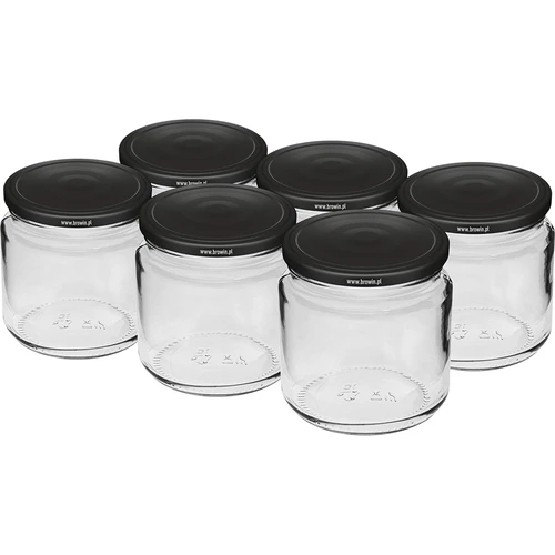 Frasco 212 ml Ø66/4 com tampa preta — 6 unid.