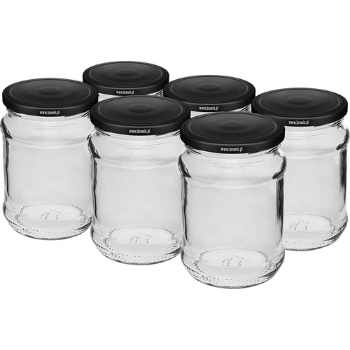 Frasco 250 ml Ø 66/4 tampa preta - 6 unid.
