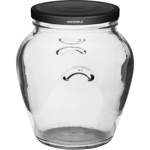 Frasco Amfora 580 ml (fi 82) com tampa preta, 6 unidades - 2