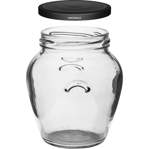 Frasco Amfora 580 ml (fi 82) com tampa preta, 6 unidades - 3