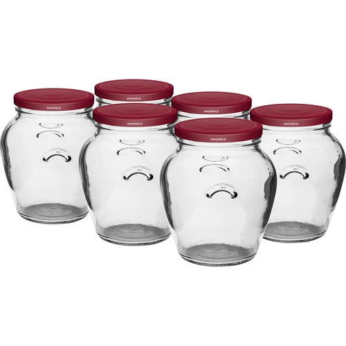 Frasco Amfora 580 ml (Ø 82 mm) com tampa cor bordeaux — 6 unid.