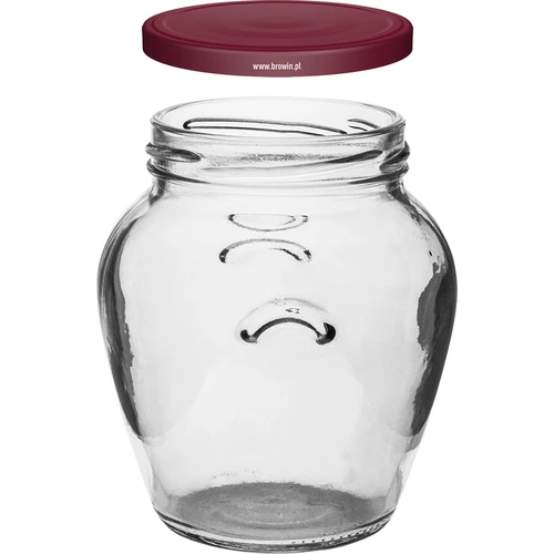 Frasco Amfora 580 ml (Ø 82 mm) com tampa cor bordeaux — 6 unid. - 3