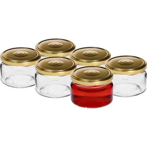 Frasco baixo 200 ml - com tampa dourada fi 82/6, 6 unidades - 2