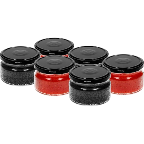 Frasco baixo 200 ml - com tampa preta fi 82/6, 6 unid. - 3