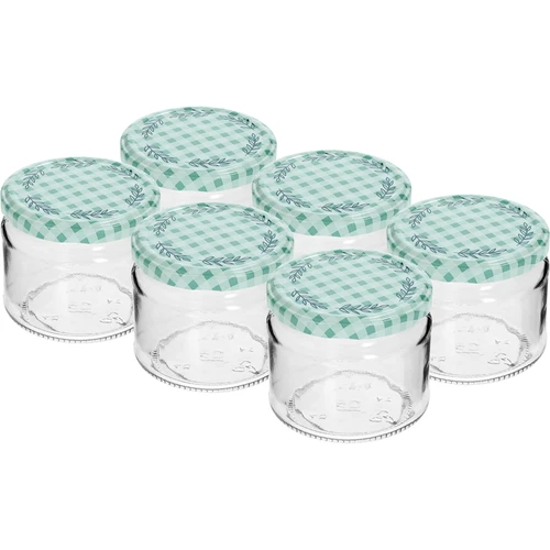 Frasco baixo 330 ml - com tampa colorida Ø 82/6, 6 unidades