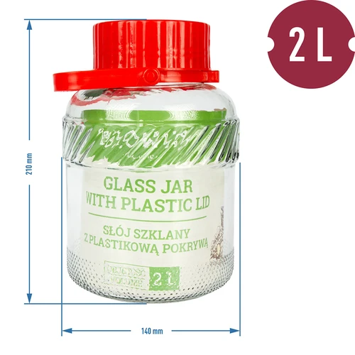 Frasco de 2 L com tampa plástica - 2