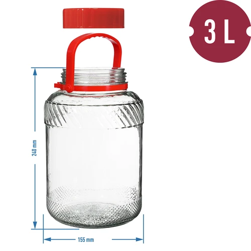Frasco de 3 L com tampa de plástico - 6