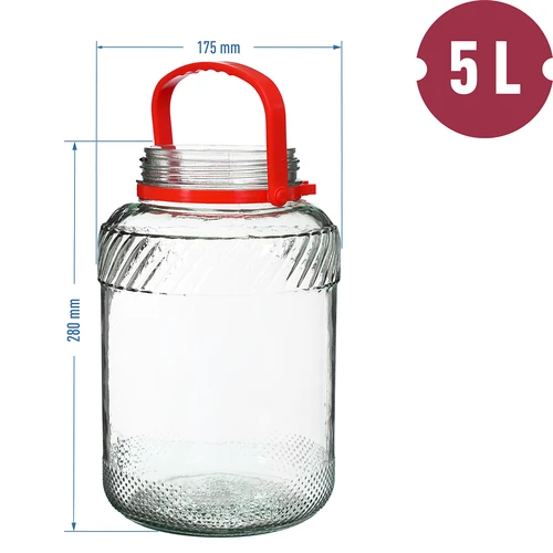 Frasco de 5 L com tampa de plástico - 6