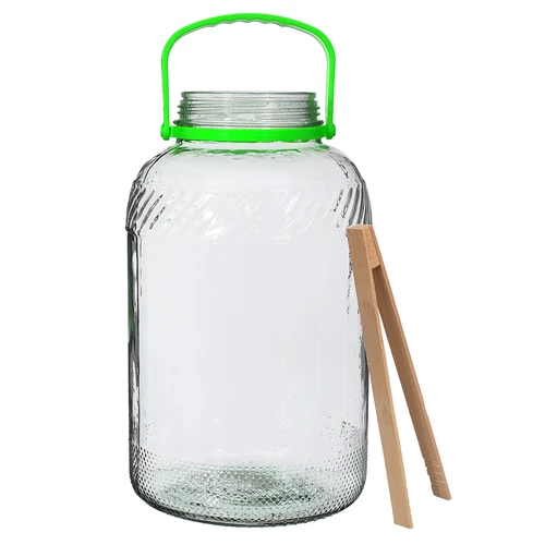 Frasco de vidro de 8 L, com pinças - 2