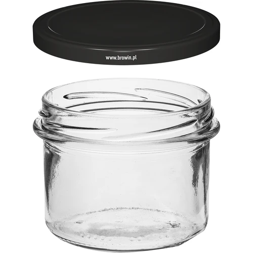 Frasco direito 235 ml (Ø 82) com tampa preta, 6 unidades - 3