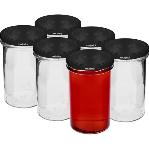 Frasco direito 545 ml (fi 82) - com tampa preta, 6 unidades - 2