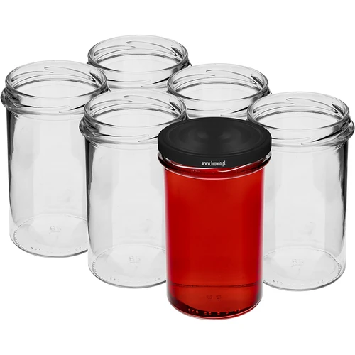 Frasco direito 545 ml (fi 82) - com tampa preta, 6 unidades - 3