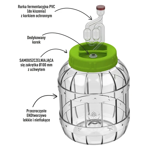 Frasco inquebrável para fermentação, 3 L - 2