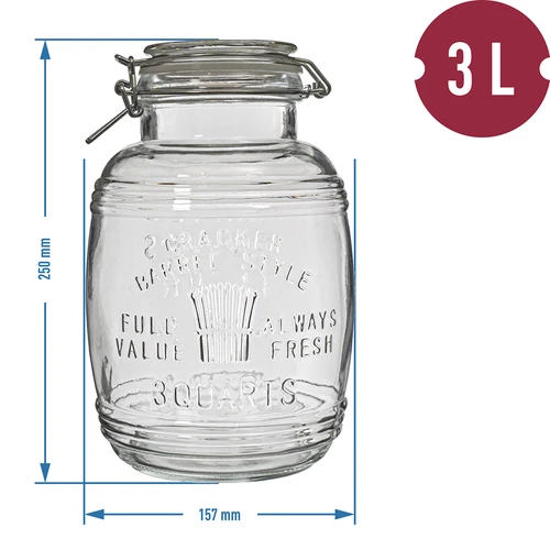 Frasco tipo barril "OLD" 3 L com fecho mecânico - 7