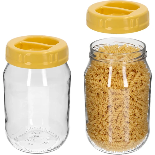 Frasco TO 1,7 L com tampa amarela de plástico, com pega, fi 100, 1 un. - 3