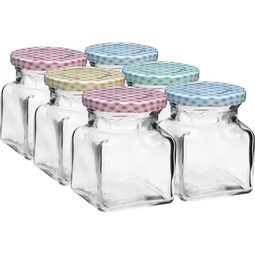 Frasco TO 120 ml quadrado Ø53 com tampa - 6 unidades