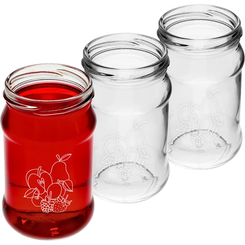 Frasco TO 300 ml com impressão - mistura de frutas e tampa fi 66/4 - 3 unidades - 3