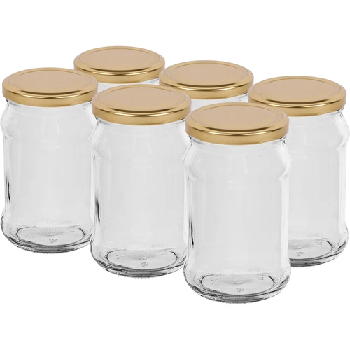 Frasco TO 300 ml com tampa dourada fi 66 - 6 unidades