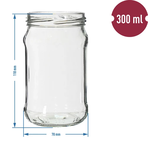 Frasco TO 300 ml Ø66 mm, 6 unidades - 2