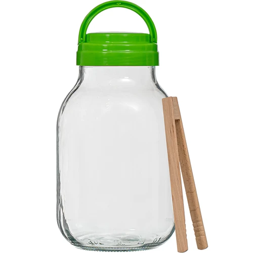 Frasco TO 4 L com tampa plástica + pinça Ø100 mm